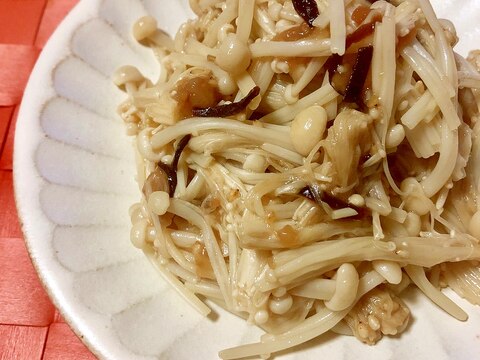 レンジで簡単！えのきの梅塩昆布和え